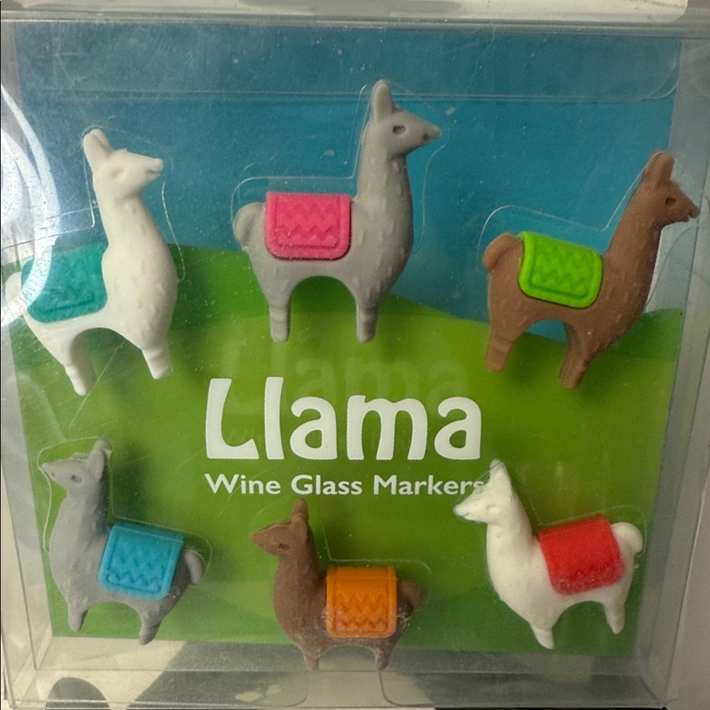 Llama Wine Glass Markers Set – Sealed, Never Used - Picture 2 of 3